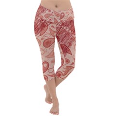 Tribal Background Pattern Texture Design Lightweight Velour Capri Yoga Leggings by Semog4