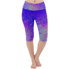 Psychedelic Retrovintage Colorful Lightweight Velour Cropped Yoga Leggings by Semog4