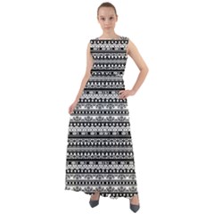 Tribal Zentangle Line Pattern Chiffon Mesh Boho Maxi Dress by Semog4
