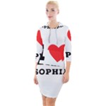 I love sophia Quarter Sleeve Hood Bodycon Dress
