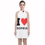 I love sophia Velvet Halter Neckline Dress 