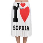 I love sophia Velvet Flared Midi Skirt