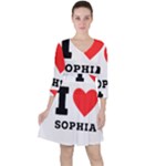 I love sophia Quarter Sleeve Ruffle Waist Dress