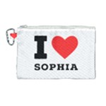 I love sophia Canvas Cosmetic Bag (Large)