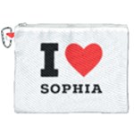I love sophia Canvas Cosmetic Bag (XXL)