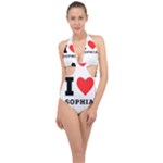 I love sophia Halter Front Plunge Swimsuit