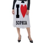 I love sophia Classic Velour Midi Skirt 