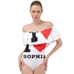 I love sophia Off Shoulder Velour Bodysuit 