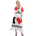 I love sophia Cross Front Sharkbite Hem Maxi Dress