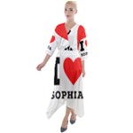 I love sophia Quarter Sleeve Wrap Front Maxi Dress