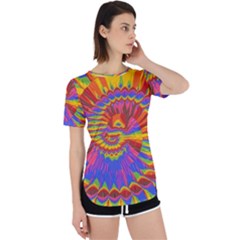 Colorful Spiral Abstract Swirl Twirl Art Pattern Perpetual Short Sleeve T-shirt by Jancukart