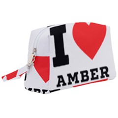 I Love Amber Wristlet Pouch Bag (large) by ilovewhateva