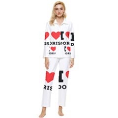I Love Doris Womens  Long Sleeve Velvet Pocket Pajamas Set by ilovewhateva