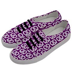 Purple Pretzel Illustrations Pattern Men s Classic Low Top Sneakers by GardenOfOphir