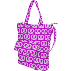 Pink Pretzel Illustrations Pattern Shoulder Tote Bag by GardenOfOphir