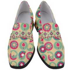 Chic Floral Pattern Women s Chunky Heel Loafers by GardenOfOphir