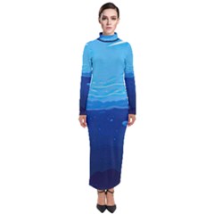 Ai Generated Ocean Sea Fish Underwater Water Turtleneck Maxi Dress by Ravend