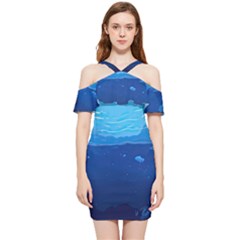 Ai Generated Ocean Sea Fish Underwater Water Shoulder Frill Bodycon Summer Dress by Ravend