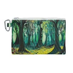 Ai Generated Trees Forest Mystical Forest Nature Art Canvas Cosmetic Bag (large) by Ravend