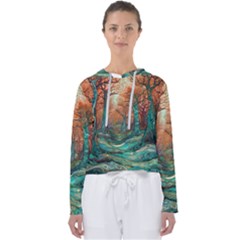 Ai Generated Tree Forest Mystical Forest Nature Women s Slouchy Sweat by Ravend
