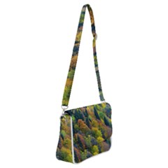 Forest Trees Leaves Fall Autumn Nature Sunshine Shoulder Bag With Back Zipper by Ravend