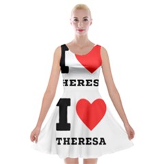I Love Theresa Velvet Skater Dress by ilovewhateva