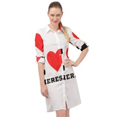 I Love Theresa Long Sleeve Mini Shirt Dress by ilovewhateva
