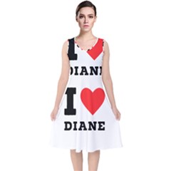 I Love Diane V-neck Midi Sleeveless Dress  by ilovewhateva