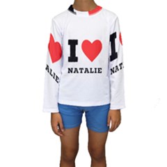 I Love Natalie Kids  Long Sleeve Swimwear by ilovewhateva