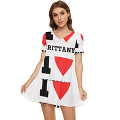 I Love Brittany Tiered Short Sleeve Babydoll Dress by ilovewhateva