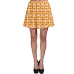 Yellow And White Owl Pattern Skater Skirt