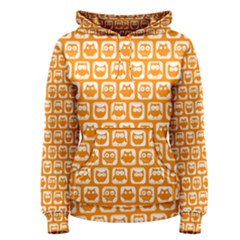 Yellow And White Owl Pattern Women s Pullover Hoodie by GardenOfOphir