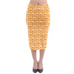 Yellow And White Owl Pattern Midi Pencil Skirt