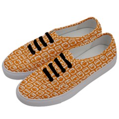 Yellow And White Owl Pattern Men s Classic Low Top Sneakers by GardenOfOphir