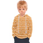 Yellow And White Owl Pattern Kids  Overhead Hoodie