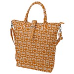 Yellow And White Owl Pattern Buckle Top Tote Bag