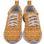 Yellow And White Owl Pattern Kids Athletic Shoes
