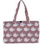 Cute Whale Illustration Pattern Canvas Work Bag