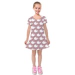 Cute Whale Illustration Pattern Kids  Short Sleeve Velvet Dress