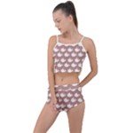 Cute Whale Illustration Pattern Summer Cropped Co-Ord Set