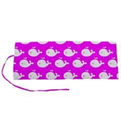 Cute Whale Illustration Pattern Roll Up Canvas Pencil Holder (s) by GardenOfOphir