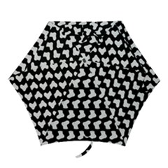 Black And White Cute Baby Socks Illustration Pattern Mini Folding Umbrellas by GardenOfOphir