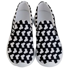 Black And White Cute Baby Socks Illustration Pattern Men s Lightweight Slip Ons by GardenOfOphir