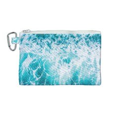 Tropical Blue Ocean Wave Canvas Cosmetic Bag (medium) by Jack14