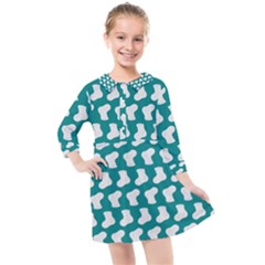 Cute Baby Socks Illustration Pattern Kids  Quarter Sleeve Shirt Dress by GardenOfOphir