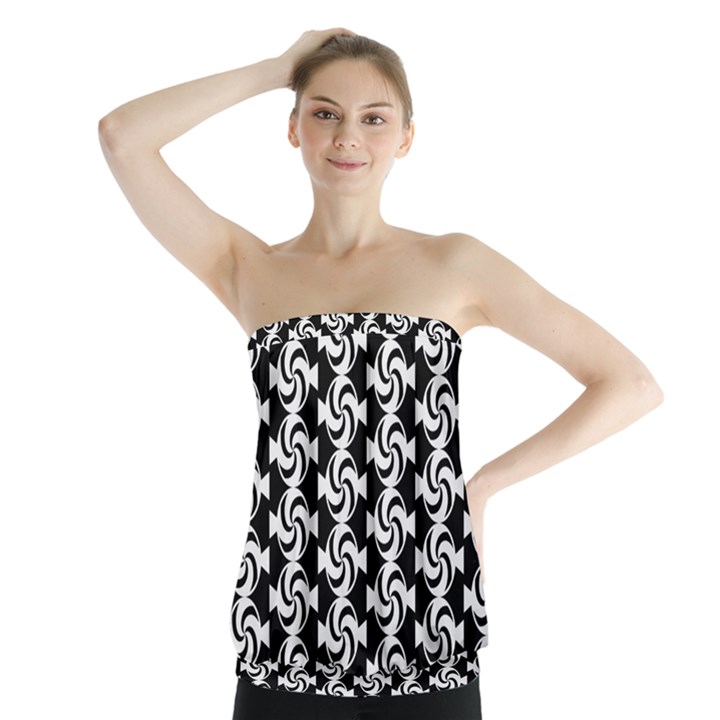 Candy Illustration Pattern Strapless Top