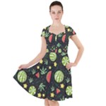 Watermelon Berry Patterns Pattern Cap Sleeve Midi Dress