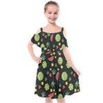 Watermelon Berry Patterns Pattern Kids  Cut Out Shoulders Chiffon Dress