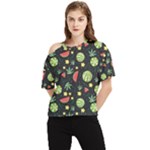 Watermelon Berry Patterns Pattern One Shoulder Cut Out Tee