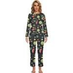 Watermelon Berry Patterns Pattern Womens  Long Sleeve Lightweight Pajamas Set